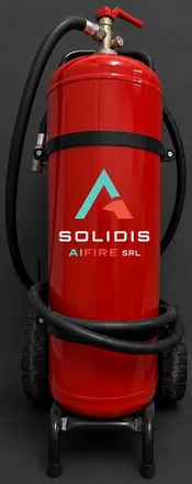 Estintore Carrellato CO₂ 18 kg con il marchio Solidis Aifire